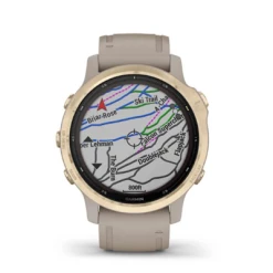 Montre Connectée GPS Garmin FENIX 6S PRO SOLAR Light Gold Bracelet Beige -Pas Cher périphériques de vélo de route Magasin 6sprolightgold4 z