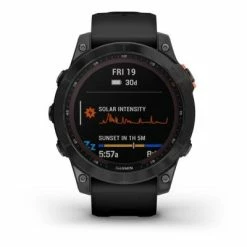 Montre GPS GARMIN FENIX 7S SOLAR Gray Bracelet Noir -Pas Cher périphériques de vélo de route Magasin SOLAR4 big