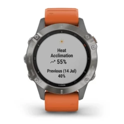 Montre Sport Garmin Fenix 6 Sapphire Titane Silver Bracelet Orange -Pas Cher périphériques de vélo de route Magasin fenix6sapphire03 z
